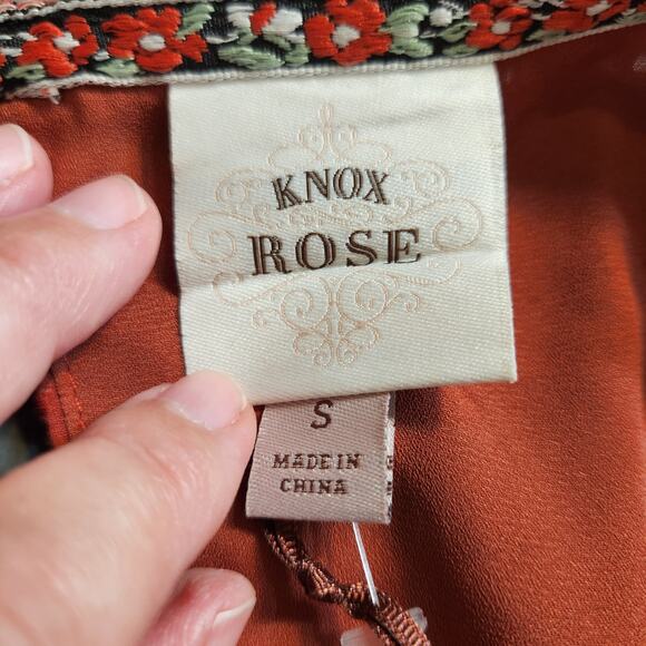 KNOX ROSE Desert Rose Orange Boho Bohemian Babydoll Mini Dress Womens Small NEW - Picture 5 of 10